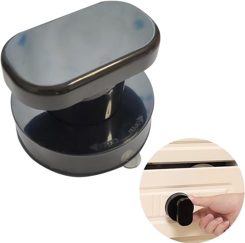 Renyqatt Small Handle for Glass Door and Window, Suction Cup Handles for Sliding Doors, Non-Marking Drawer Grab Bars Cabinet Pulls, Bathroom and Toilet Lid Handle (Black) - Image 1